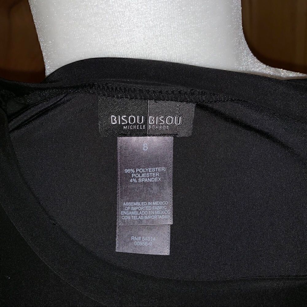 Bisou Bisou black long sleeve bodycon dress 8 - Picture 7 of 8